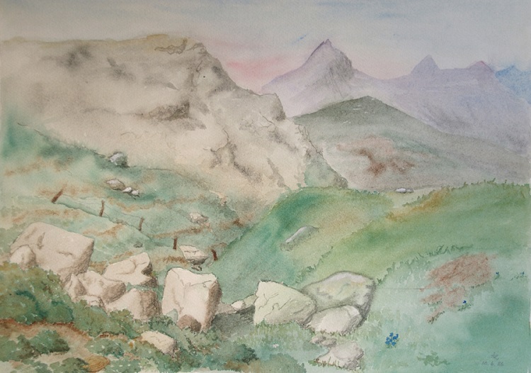 Aquarell Julierpass