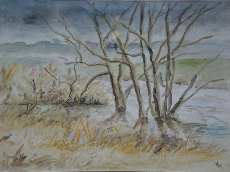 Aquarell Hochwasser